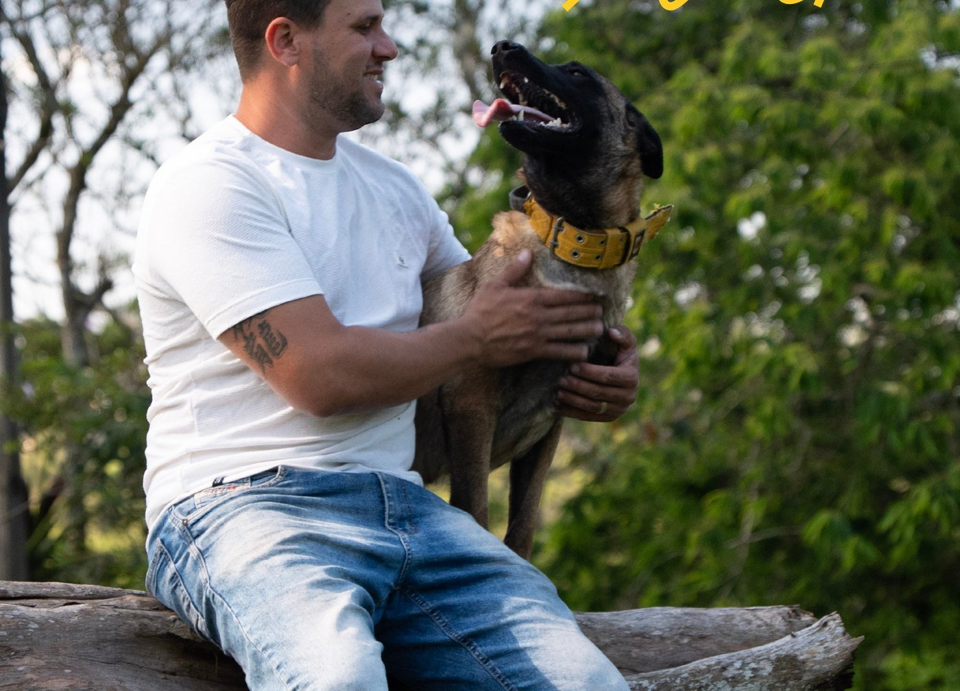 Bruno Franklin com um cão da AdestDog